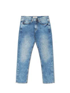 New Cropp Jeansy regular z efektem sprania niebieski
