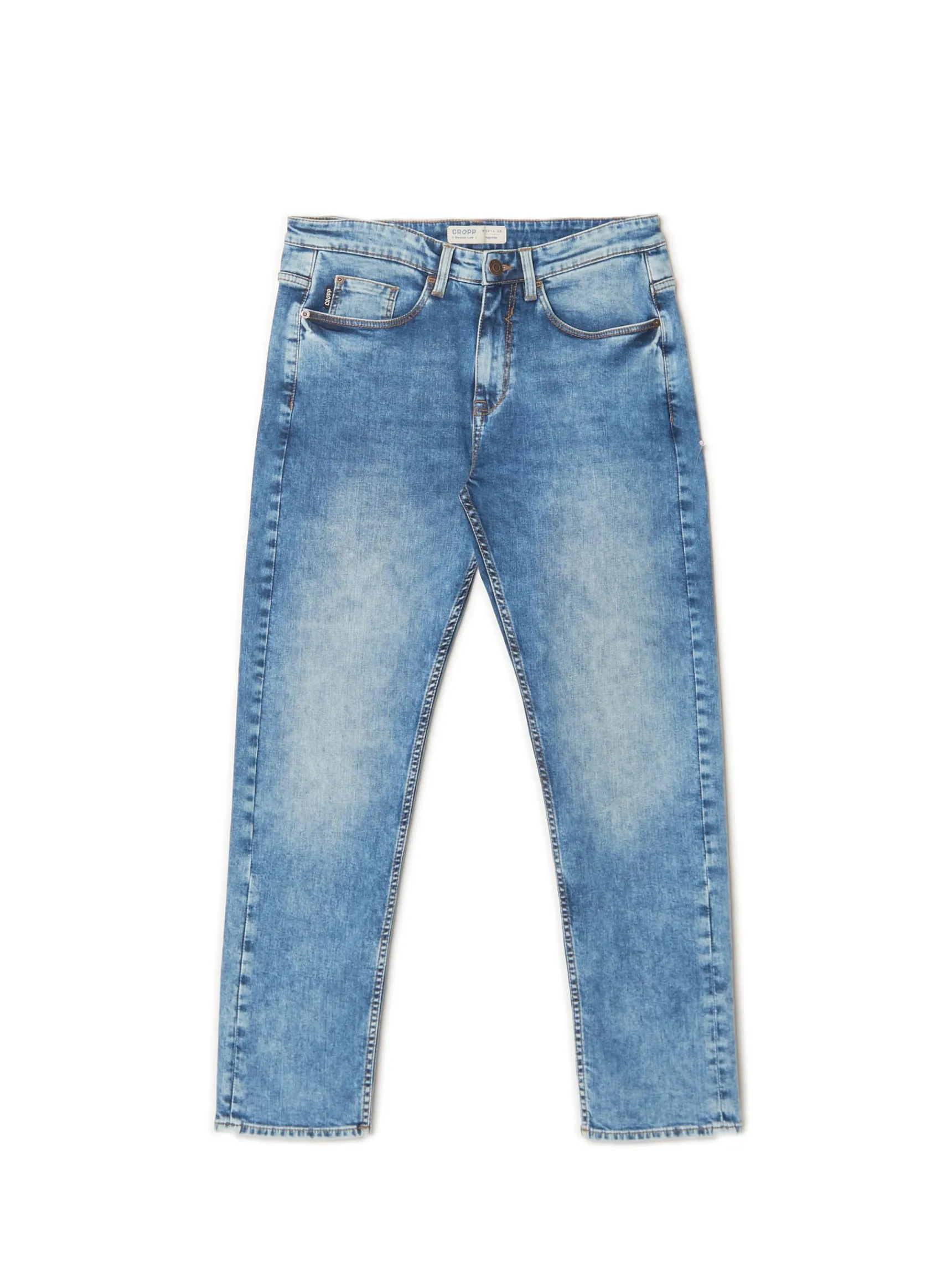 New Cropp Jeansy regular z efektem sprania niebieski