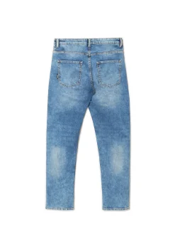 New Cropp Jeansy regular z efektem sprania niebieski
