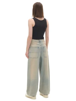 Sale Cropp Jeansy skater w stylu vintage niebieski