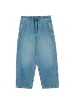 Clearance Cropp Jeansy skater z gumą w pasie niebieski