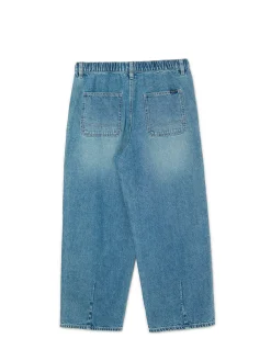 Clearance Cropp Jeansy skater z gumą w pasie niebieski