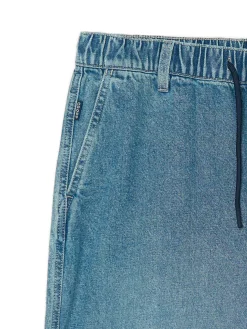 Clearance Cropp Jeansy skater z gumą w pasie niebieski