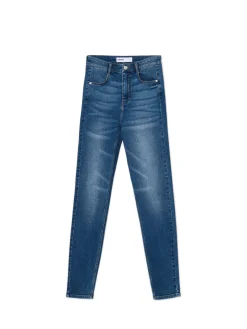 New Cropp Jeansy skinny z kieszeniami niebieski