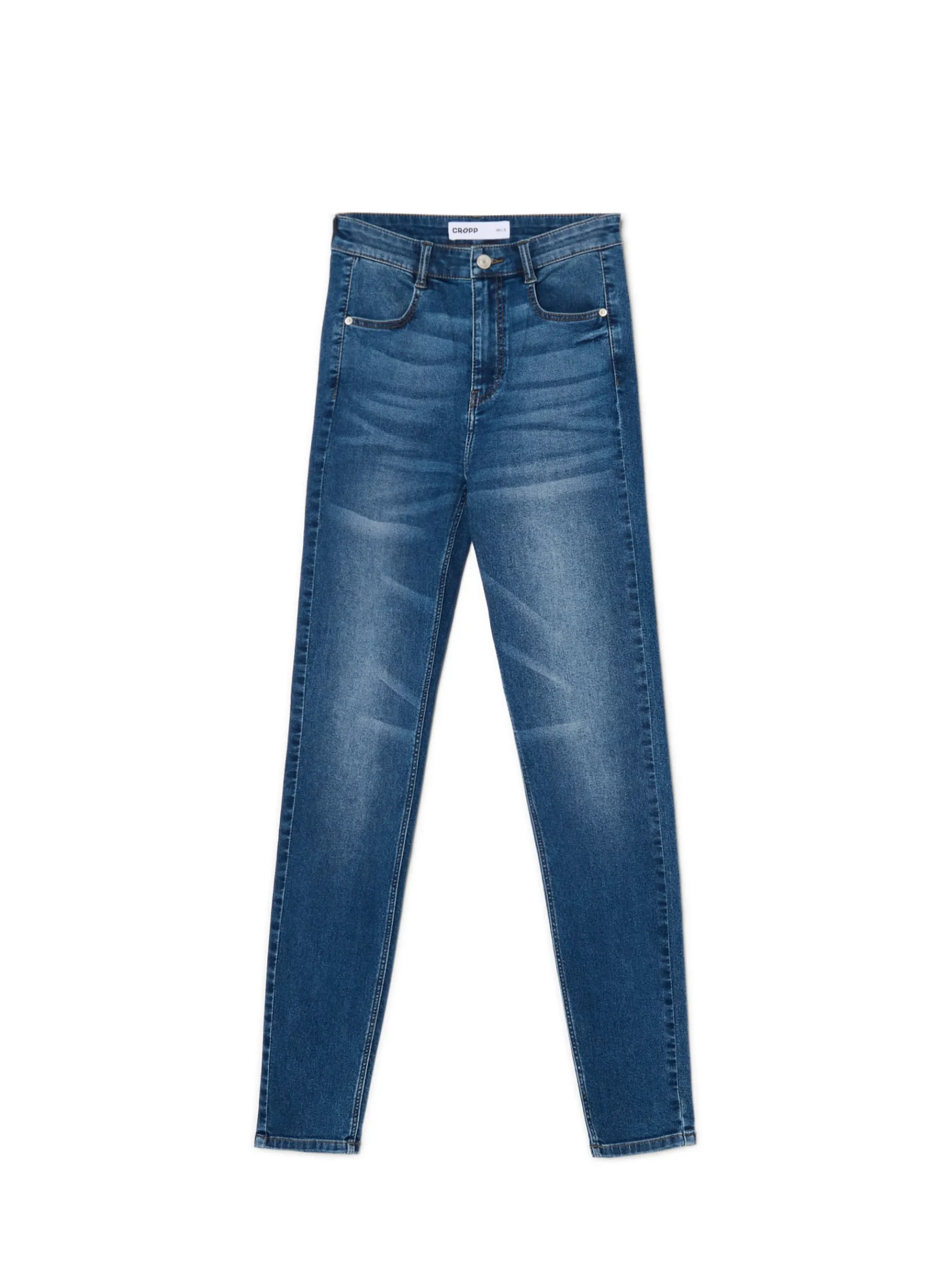 New Cropp Jeansy skinny z kieszeniami niebieski