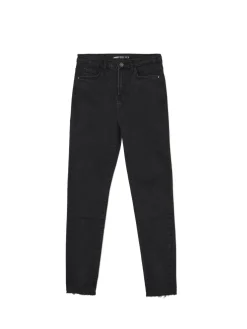 Online Cropp Jeansy skinny z surowym wykończeniem czarny