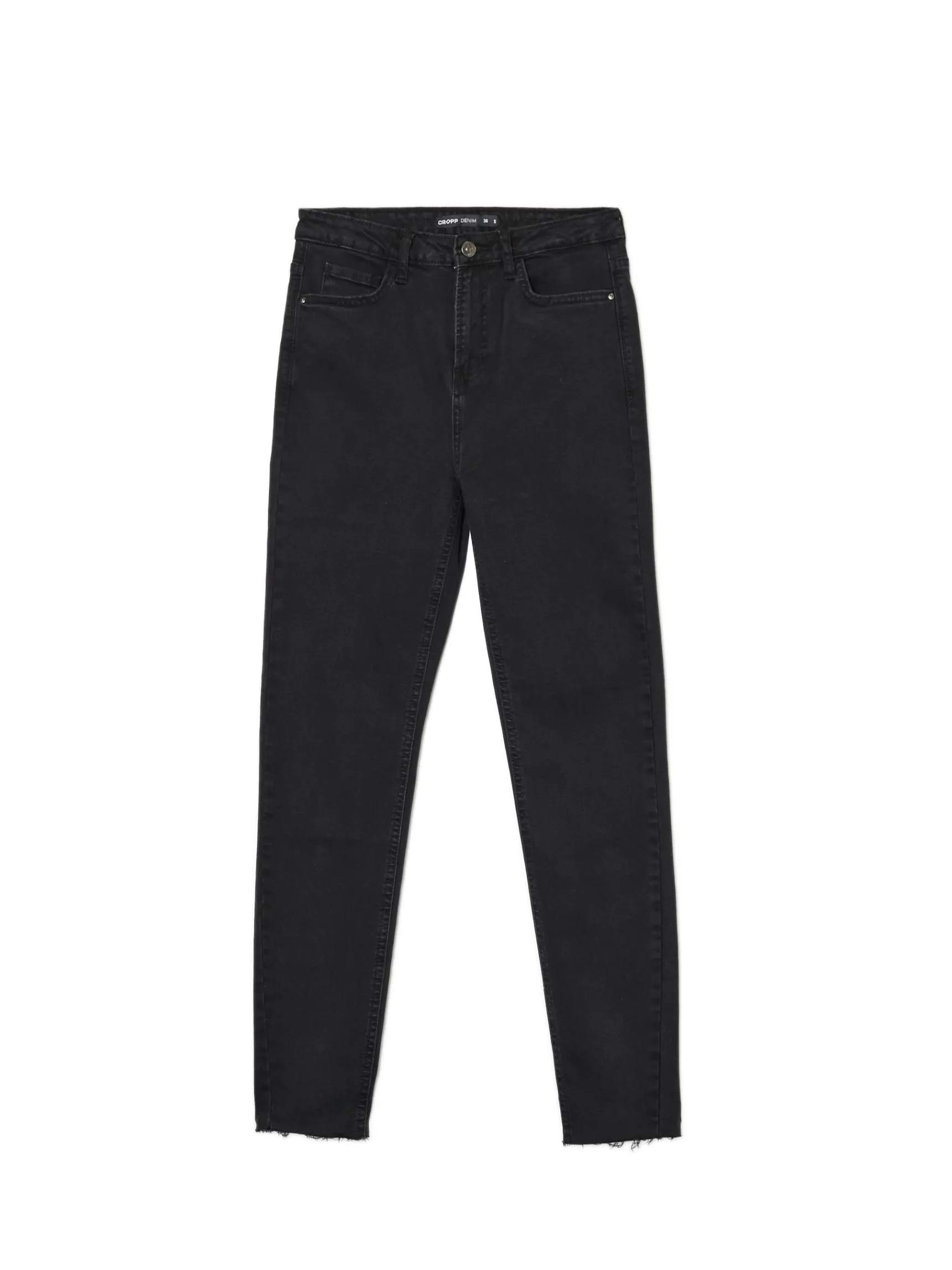 Online Cropp Jeansy skinny z surowym wykończeniem czarny