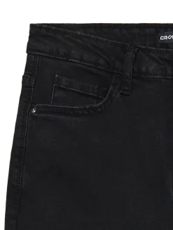 Online Cropp Jeansy skinny z surowym wykończeniem czarny