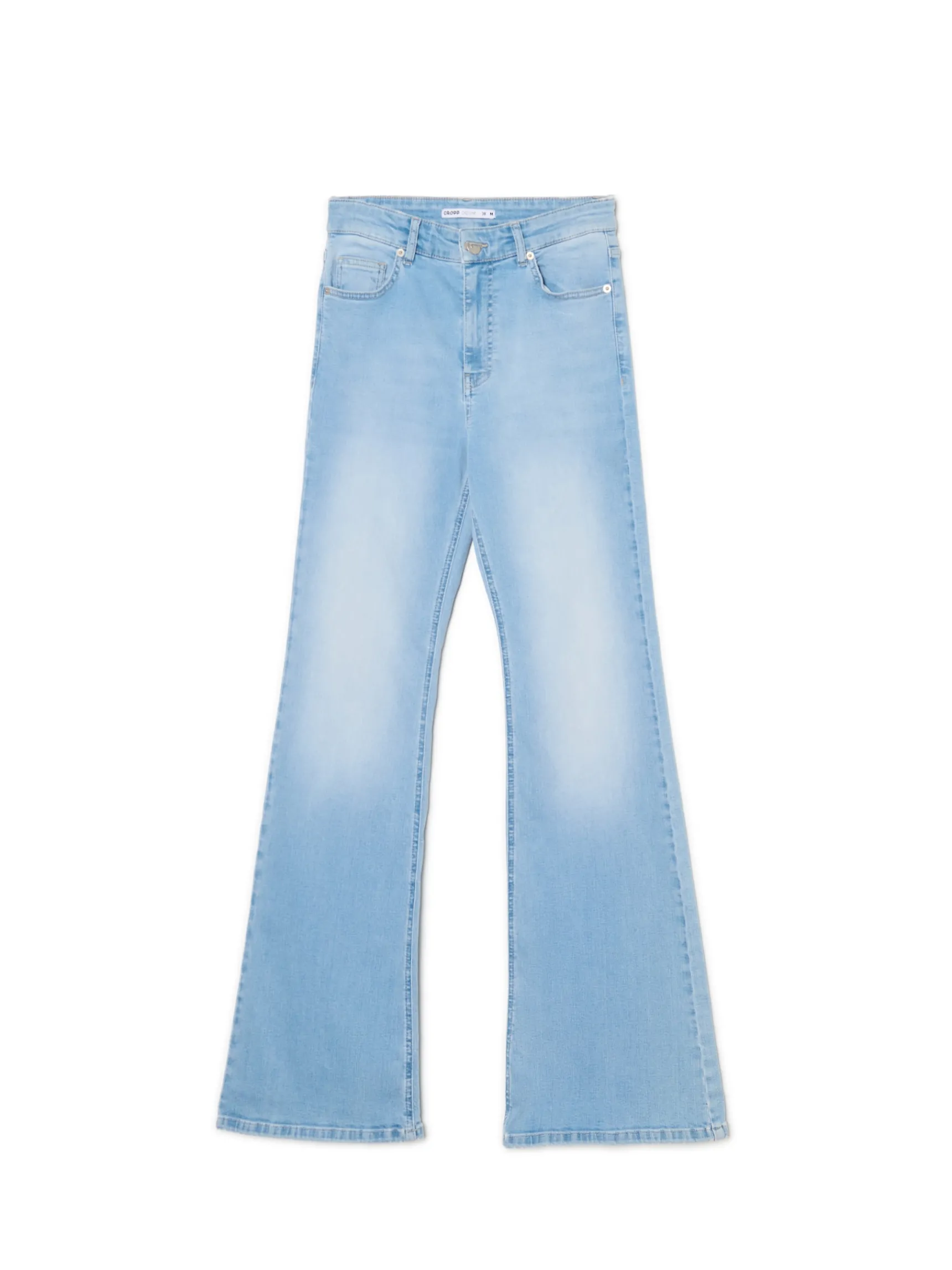 Discount Cropp Jeansy slim flare niebieski