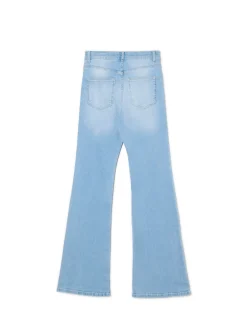 Discount Cropp Jeansy slim flare niebieski