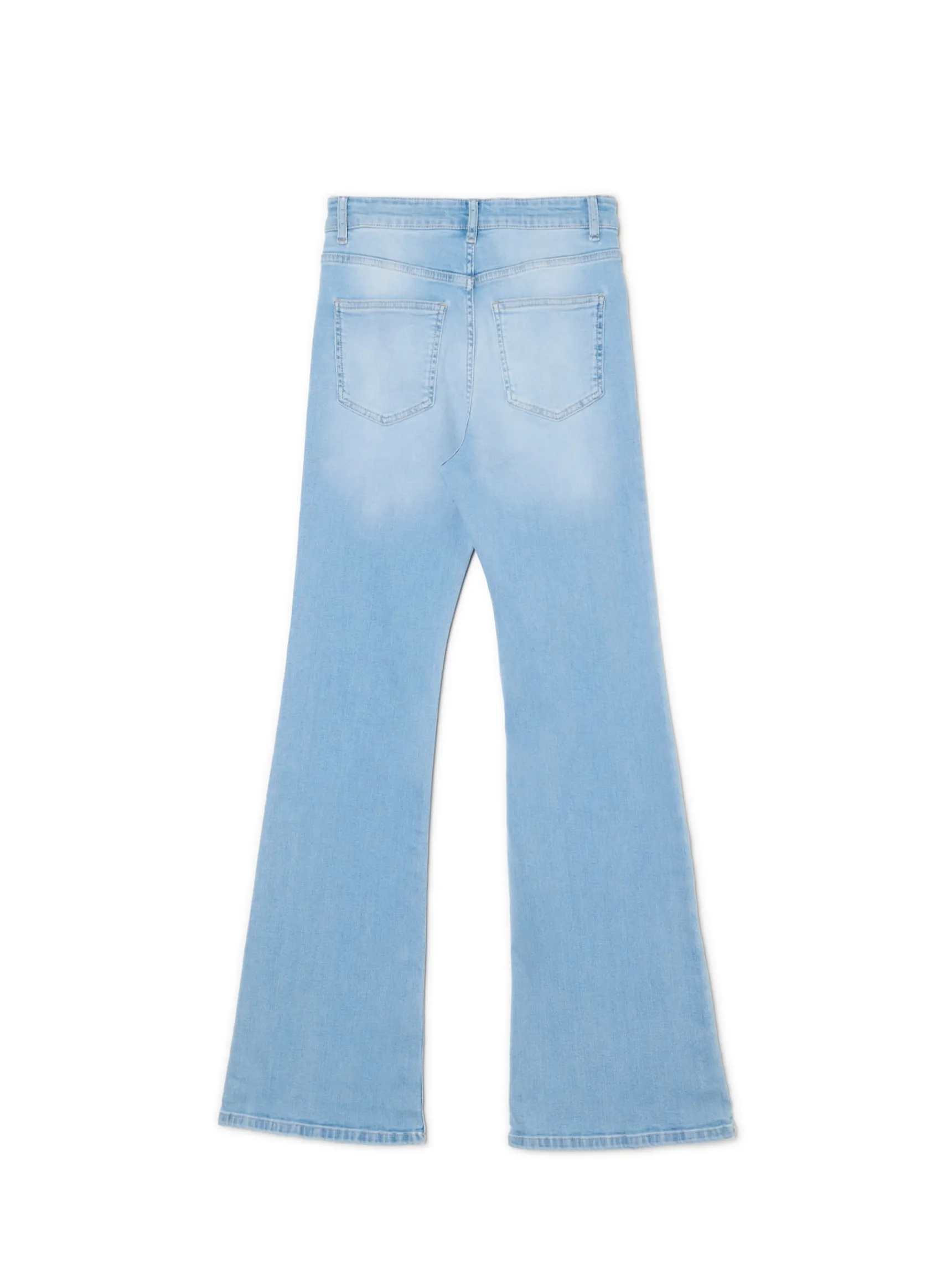 Discount Cropp Jeansy slim flare niebieski