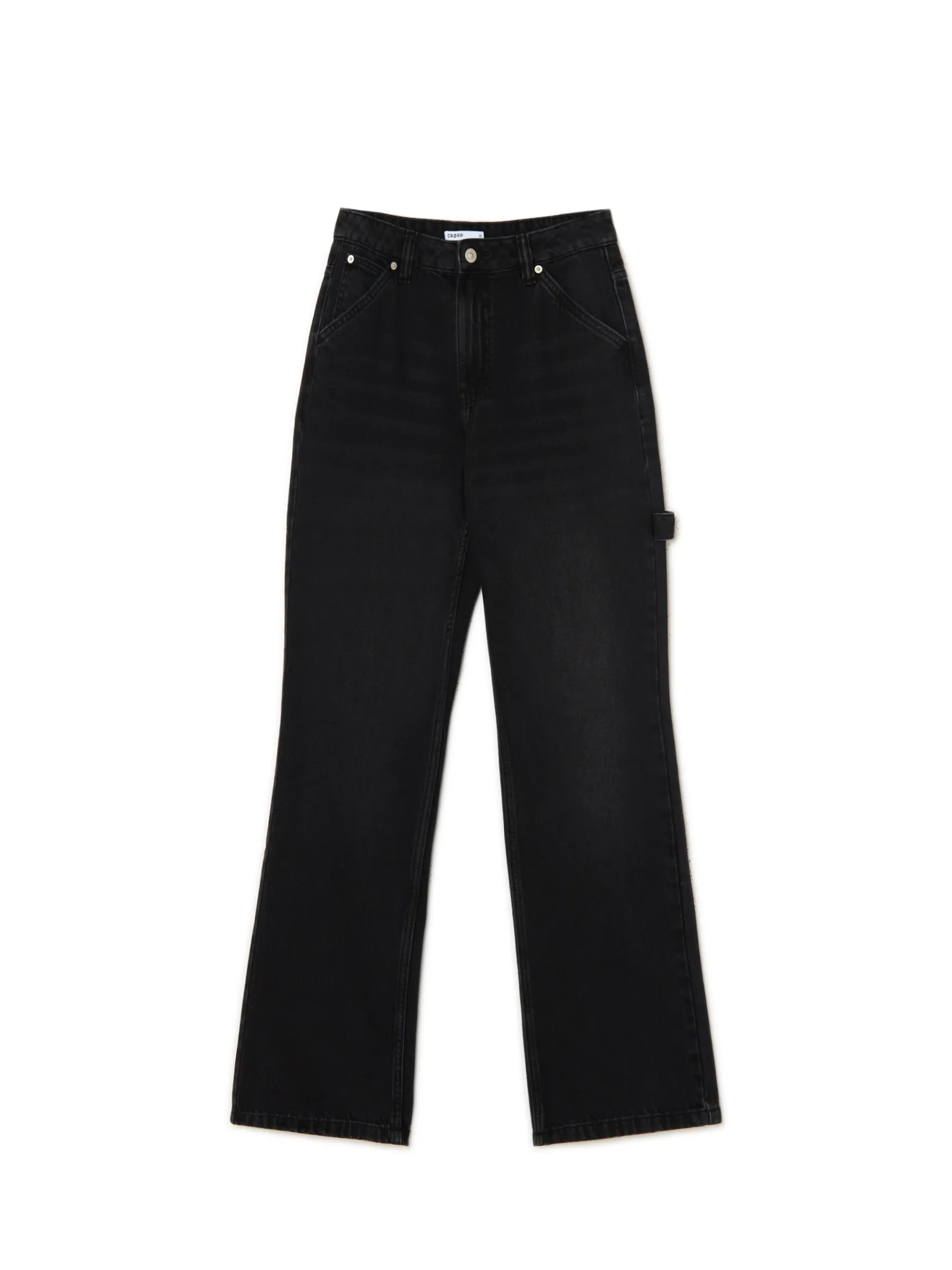 Sale Cropp Jeansy straight w stylu retro czarny