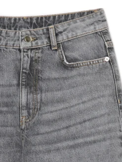 Sale Cropp Jeansy straight z wysokim stanem jasnyszary
