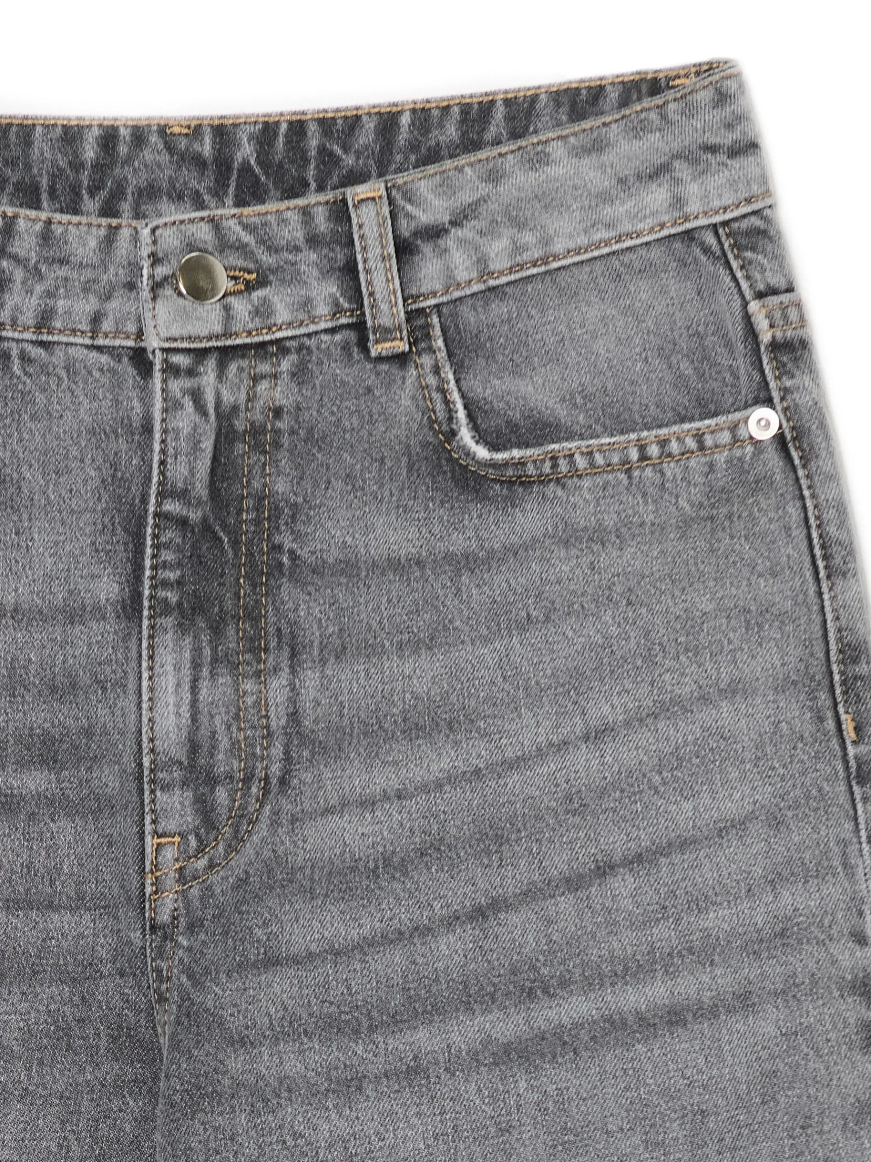 Sale Cropp Jeansy straight z wysokim stanem jasnyszary
