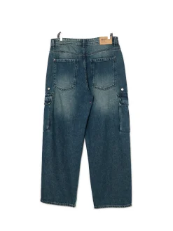 Online Cropp Jeansy super baggy granatowy