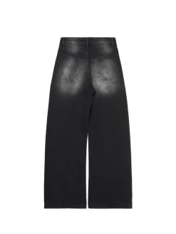Hot Cropp Jeansy wide leg typu barrel czarny
