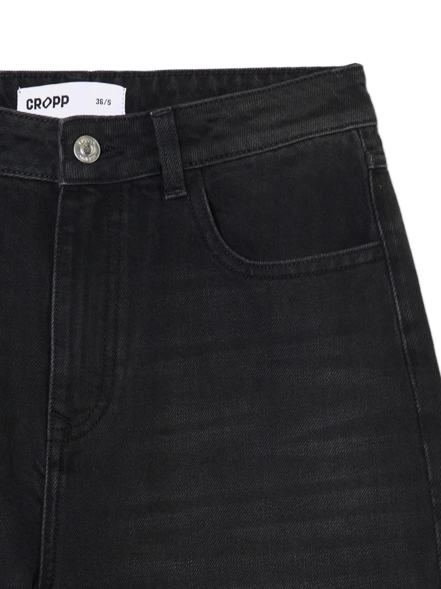 Hot Cropp Jeansy wide leg typu barrel czarny