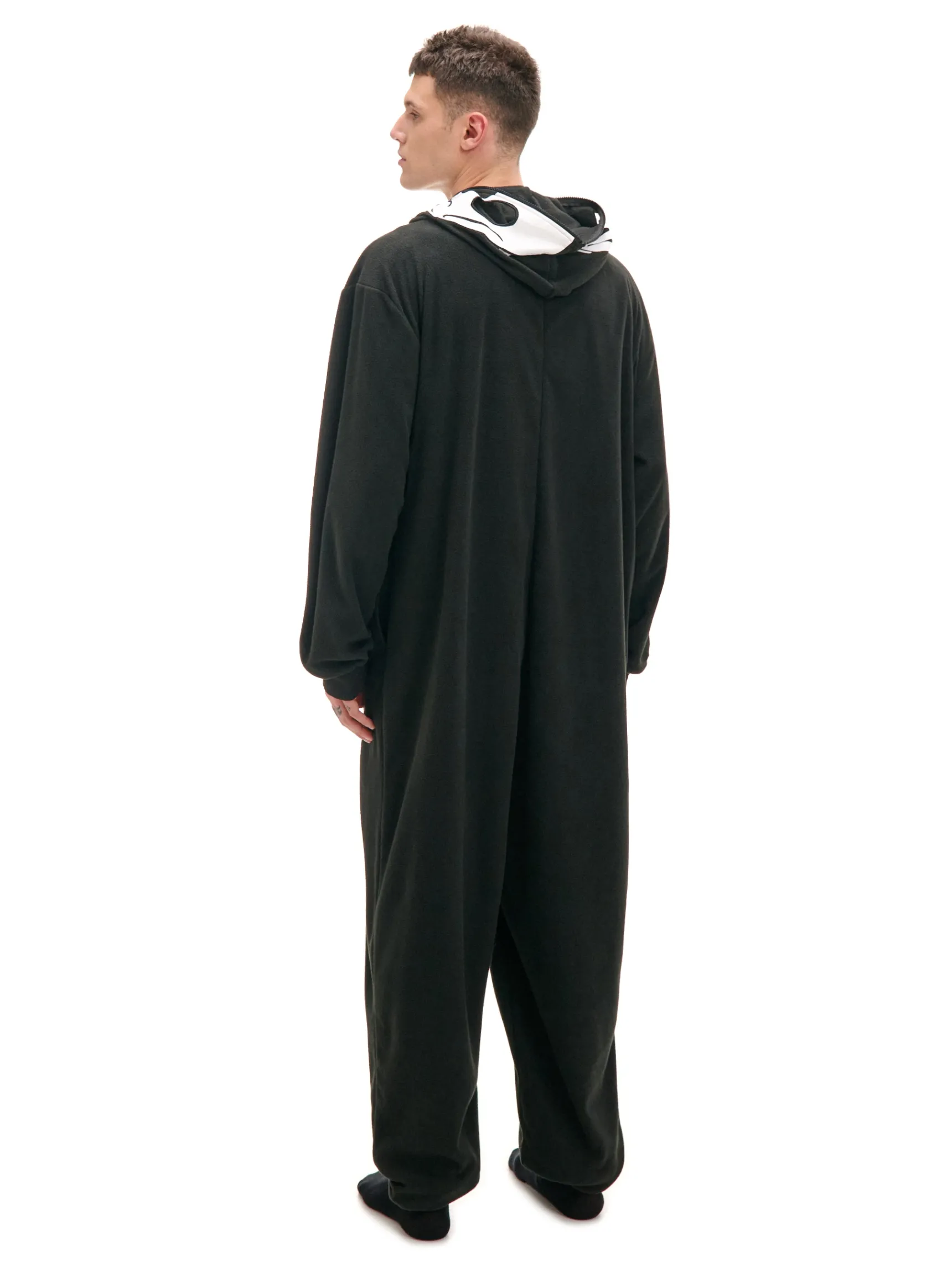 Online Cropp Jednoczęściowa piżama onesie z kościotrupem czarny