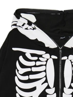 Online Cropp Jednoczęściowa piżama onesie z kościotrupem czarny