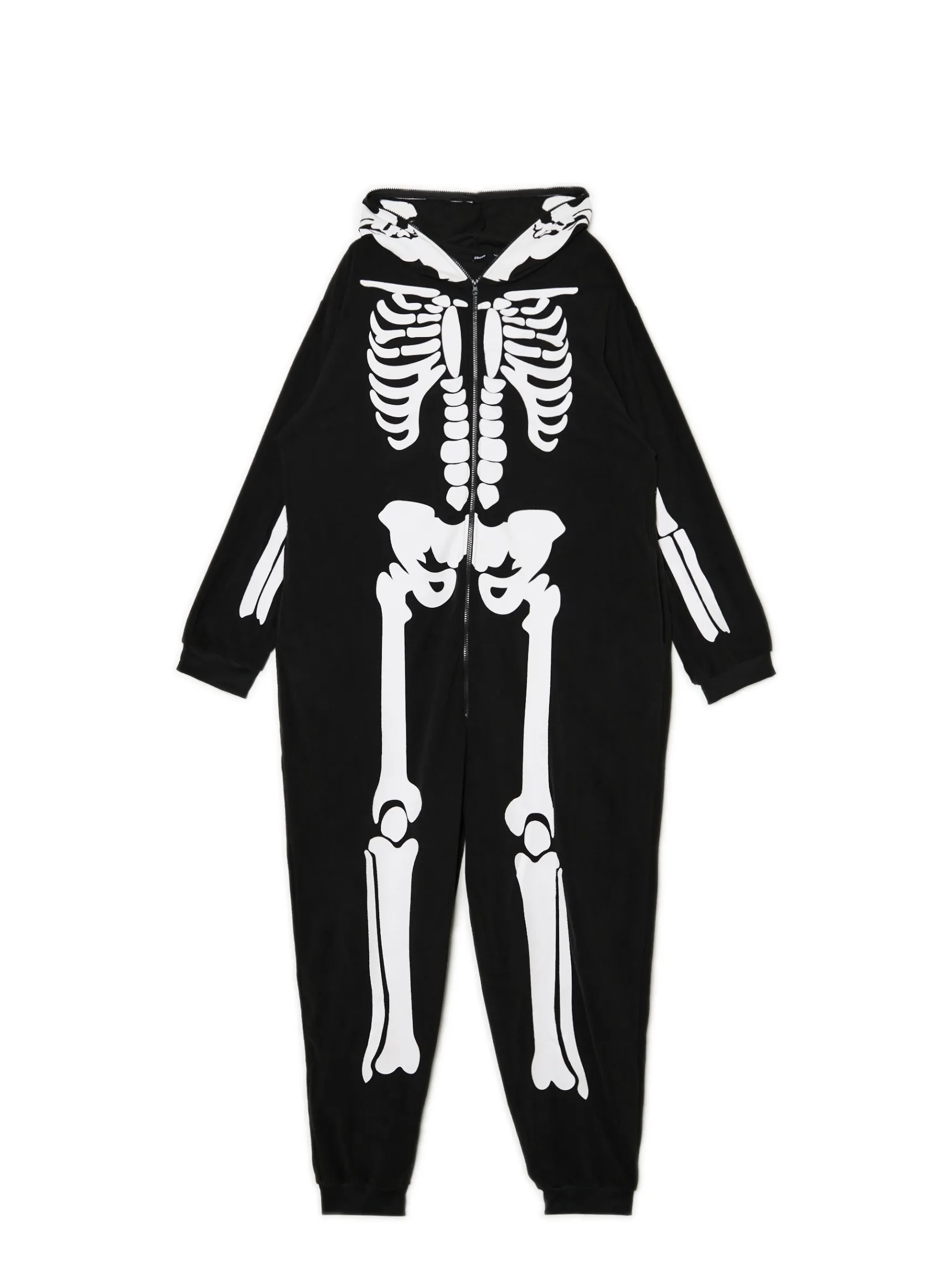 Online Cropp Jednoczęściowa piżama onesie z kościotrupem czarny