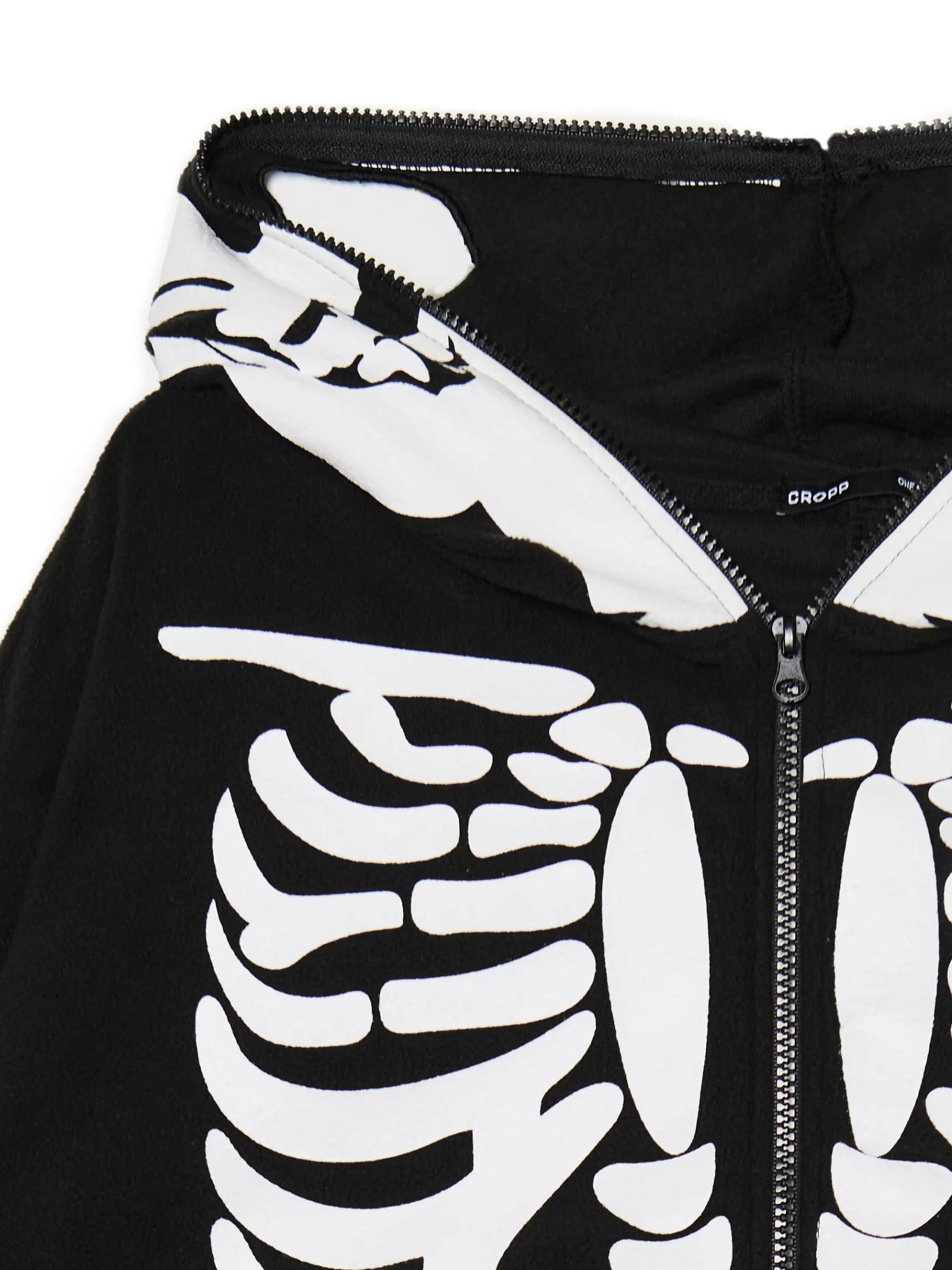 Online Cropp Jednoczęściowa piżama onesie z kościotrupem czarny
