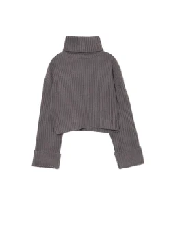 Clearance Cropp Jesienny sweter oversize z golfem szary