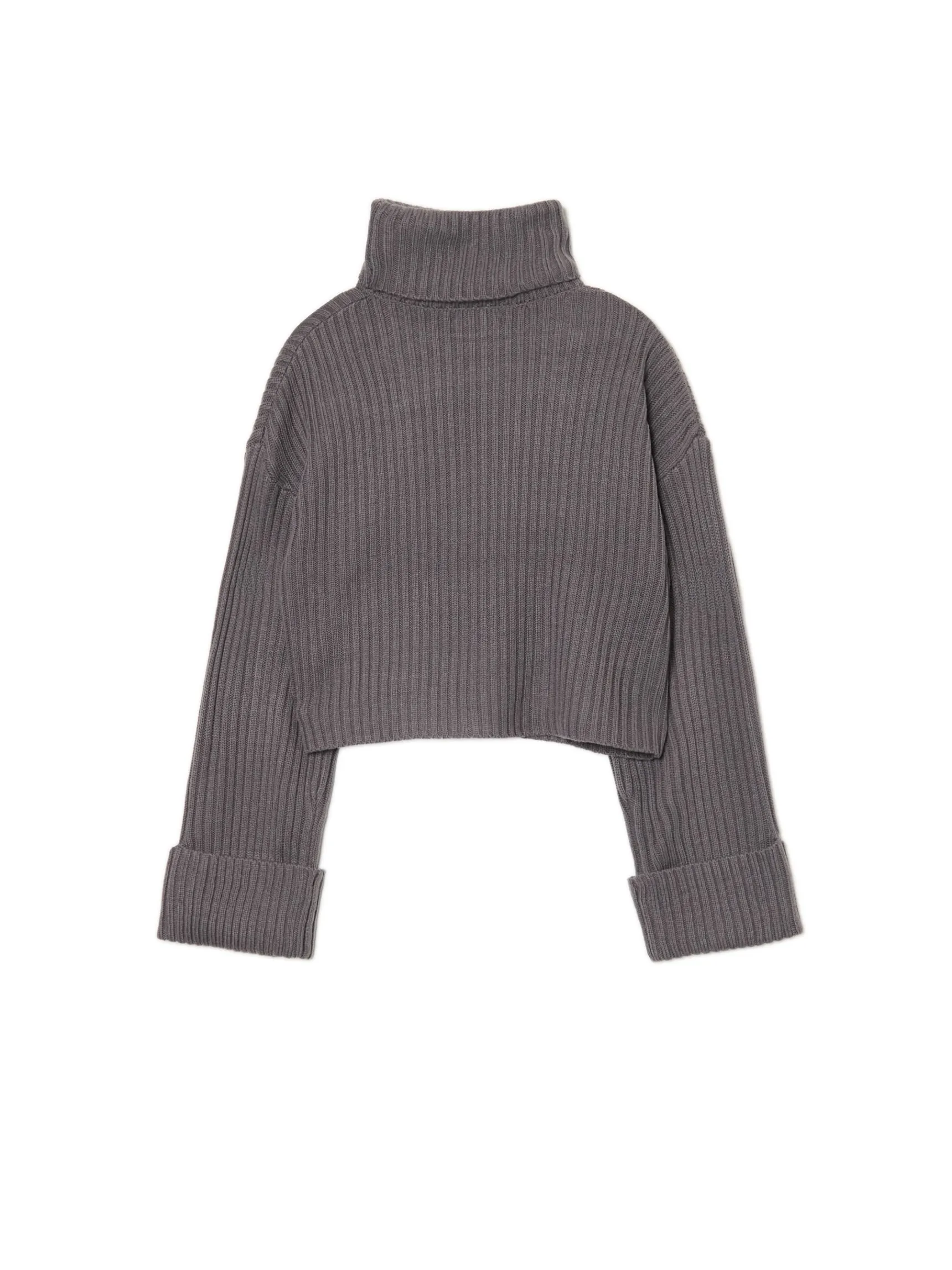 Clearance Cropp Jesienny sweter oversize z golfem szary