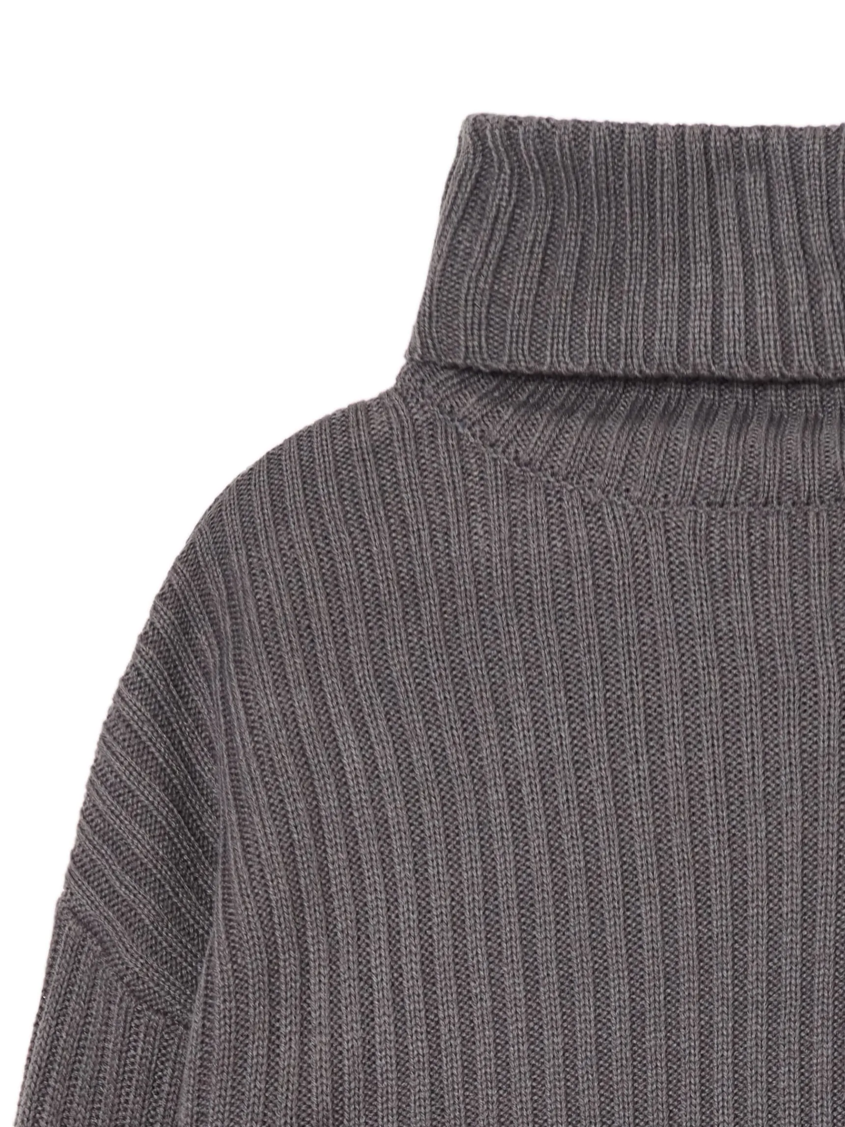Clearance Cropp Jesienny sweter oversize z golfem szary