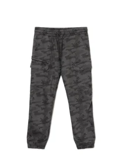 New Cropp Joggery cargo z nadrukiem moro szary