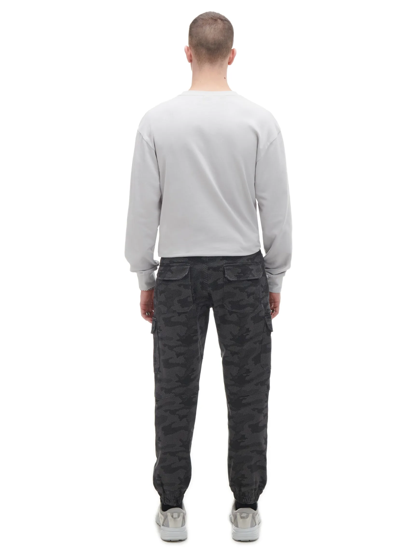 New Cropp Joggery cargo z nadrukiem moro szary