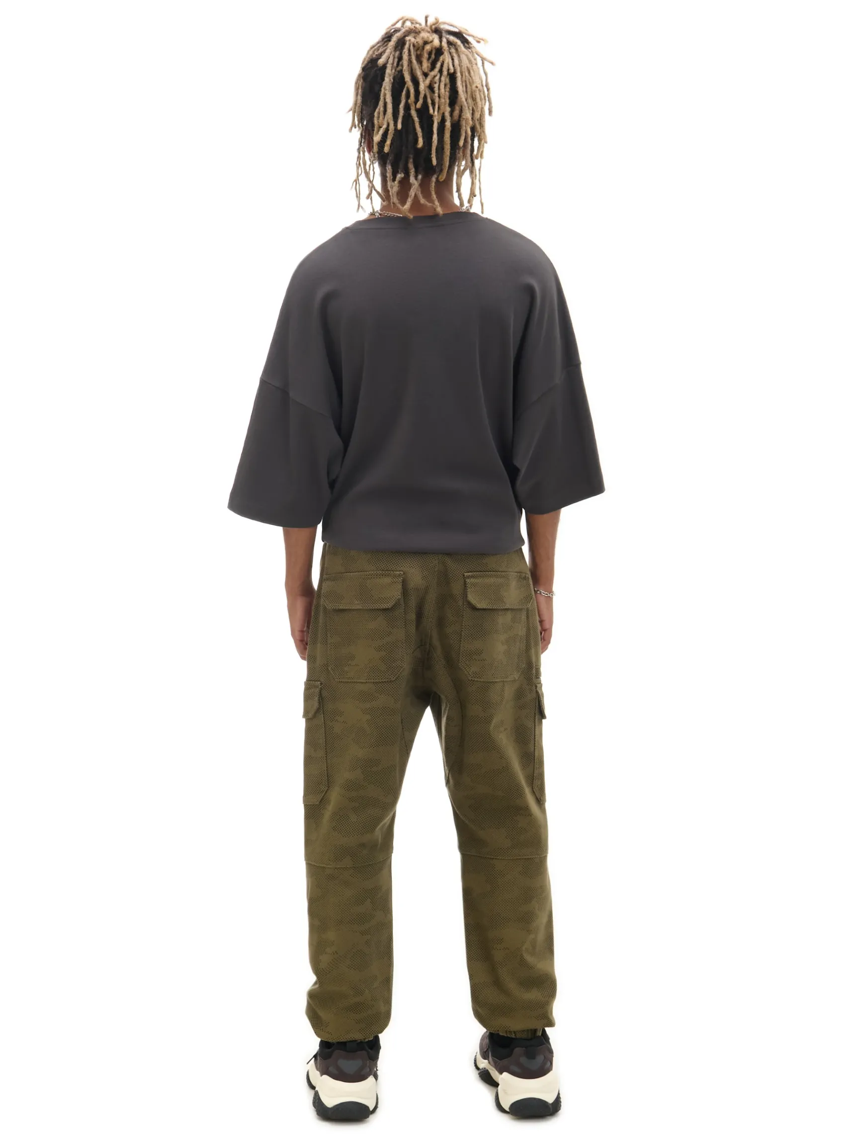 New Cropp Joggery cargo z nadrukiem camo zielony