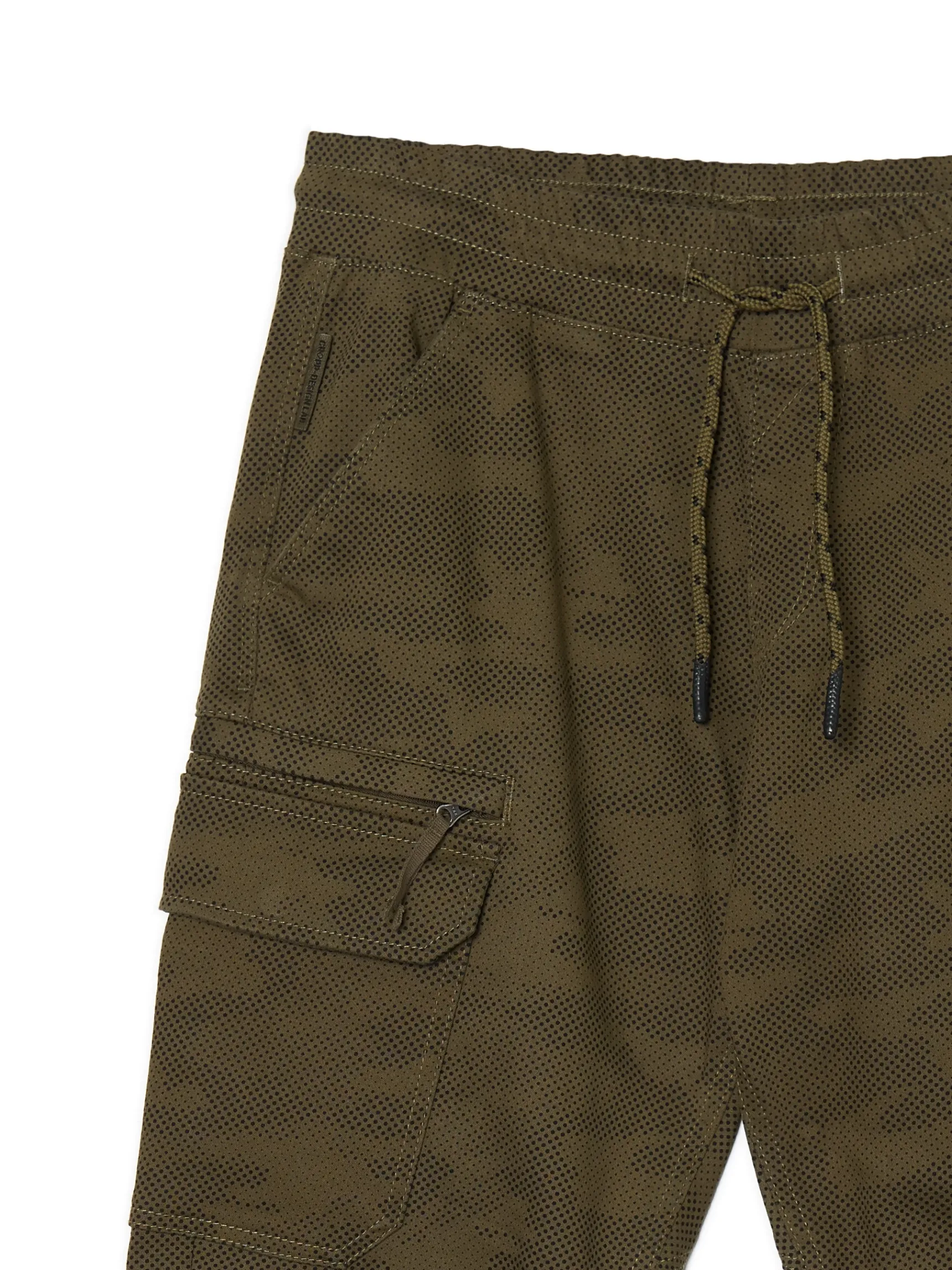 New Cropp Joggery cargo z nadrukiem camo zielony