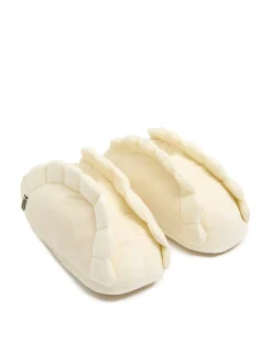 Clearance Cropp Kapcie pierogi kremowy