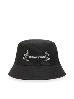 New Cropp Kapelusz bucket hat z naszywką czarny