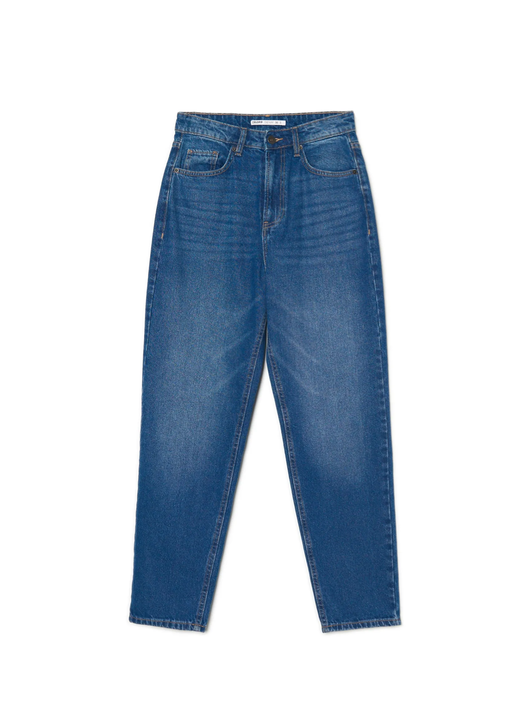 Sale Cropp Klasyczne jeansy mom niebieski