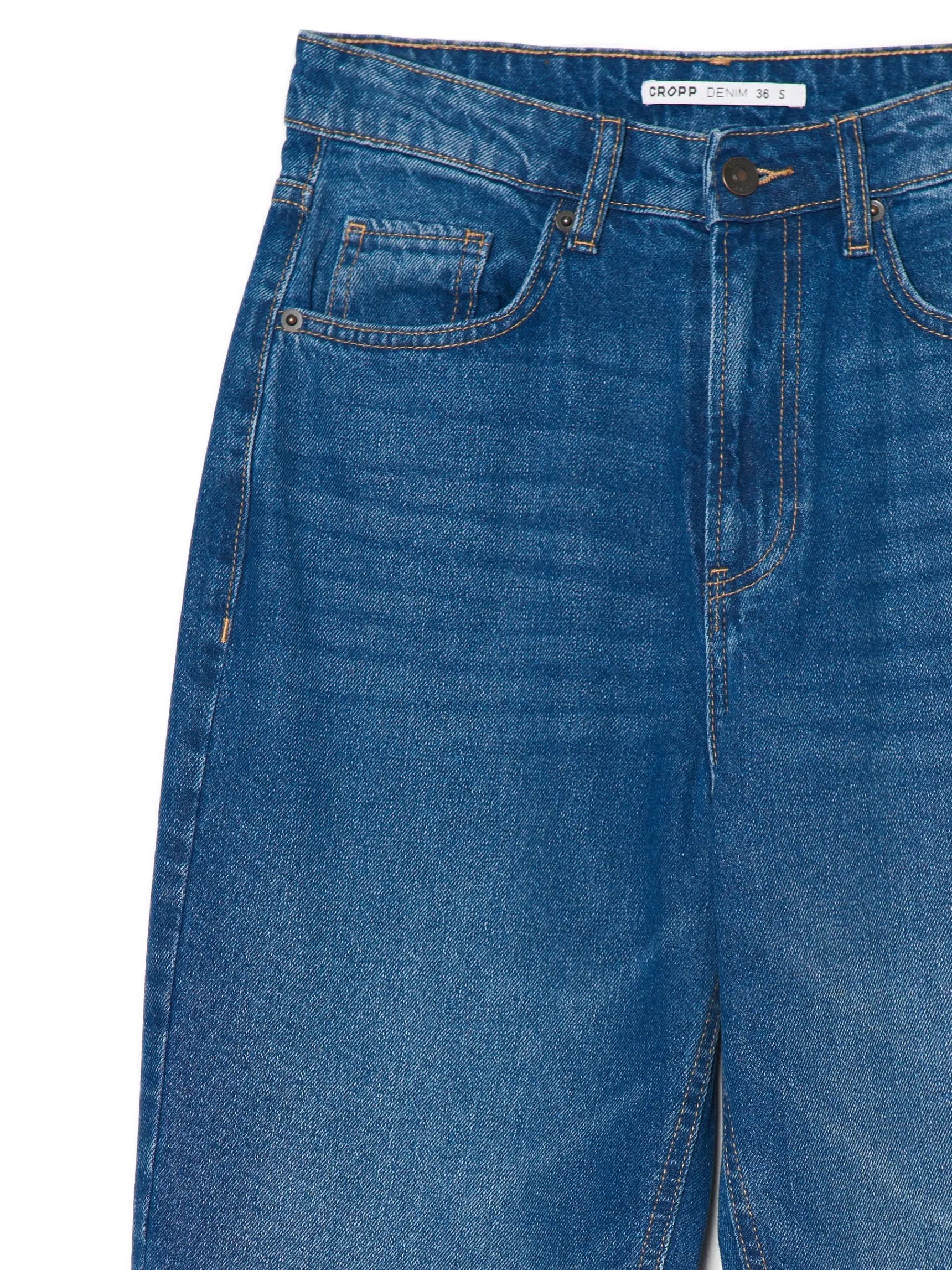 Sale Cropp Klasyczne jeansy mom niebieski
