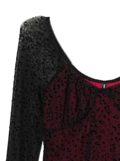 Fashion Cropp Koronkowa bluzka z dekoracyjnym wykończeniem czerwony