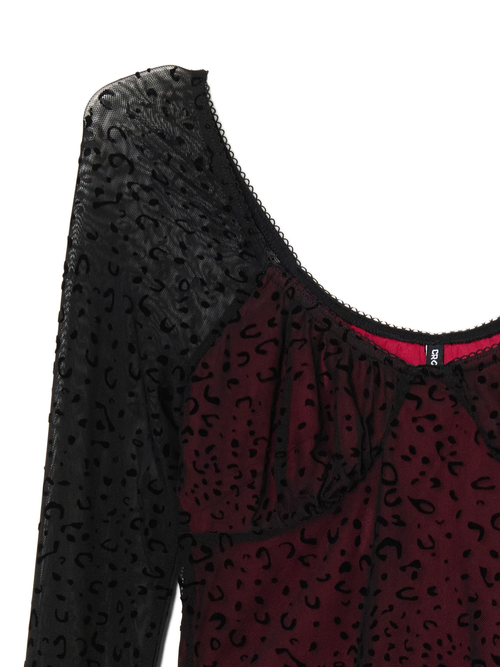 Fashion Cropp Koronkowa bluzka z dekoracyjnym wykończeniem czerwony