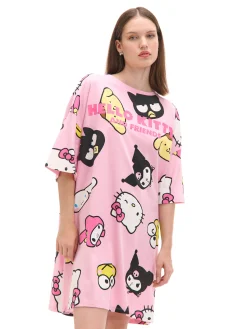 Outlet Cropp Koszula nocna Hello Kitty & Friends różowy