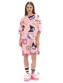 Outlet Cropp Koszula nocna Hello Kitty & Friends różowy
