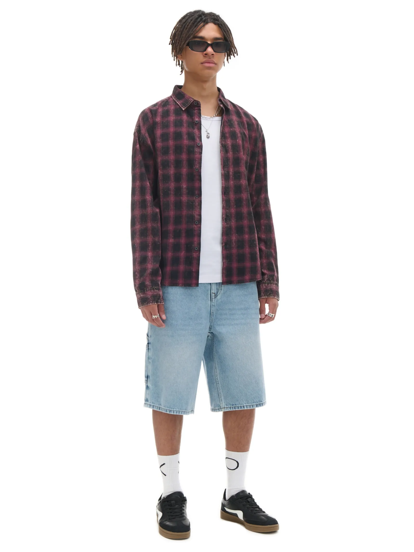 New Cropp Koszula oversize w kratę czarny
