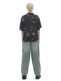 Clearance Cropp Koszula oversize z artystycznym nadrukiem wielobarwny