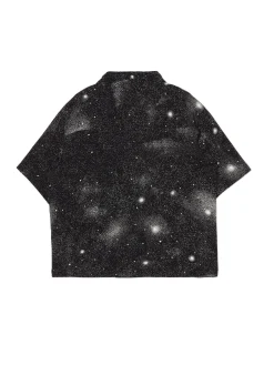 Clearance Cropp Koszula oversize z artystycznym nadrukiem wielobarwny