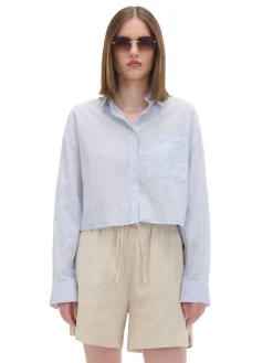 Discount Cropp Koszula w niebieskie paski błękitny