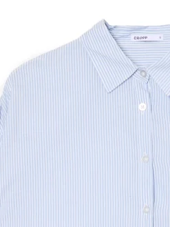 Discount Cropp Koszula w niebieskie paski błękitny