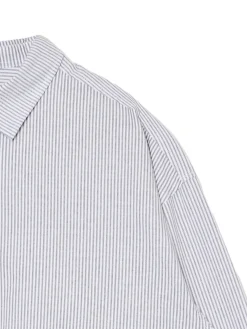 Hot Cropp Koszula z długim rękawem w pionowe paski jasnyszary