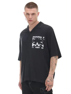 Online Cropp Koszula z nadrukiem Pusha T. czarny