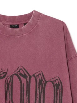 Online Cropp Koszulka comfort z nadrukiem różowy