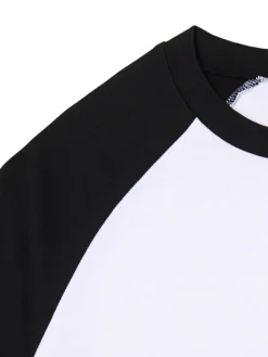 Best Cropp Koszulka longsleeve z czarnymi rękawami biały