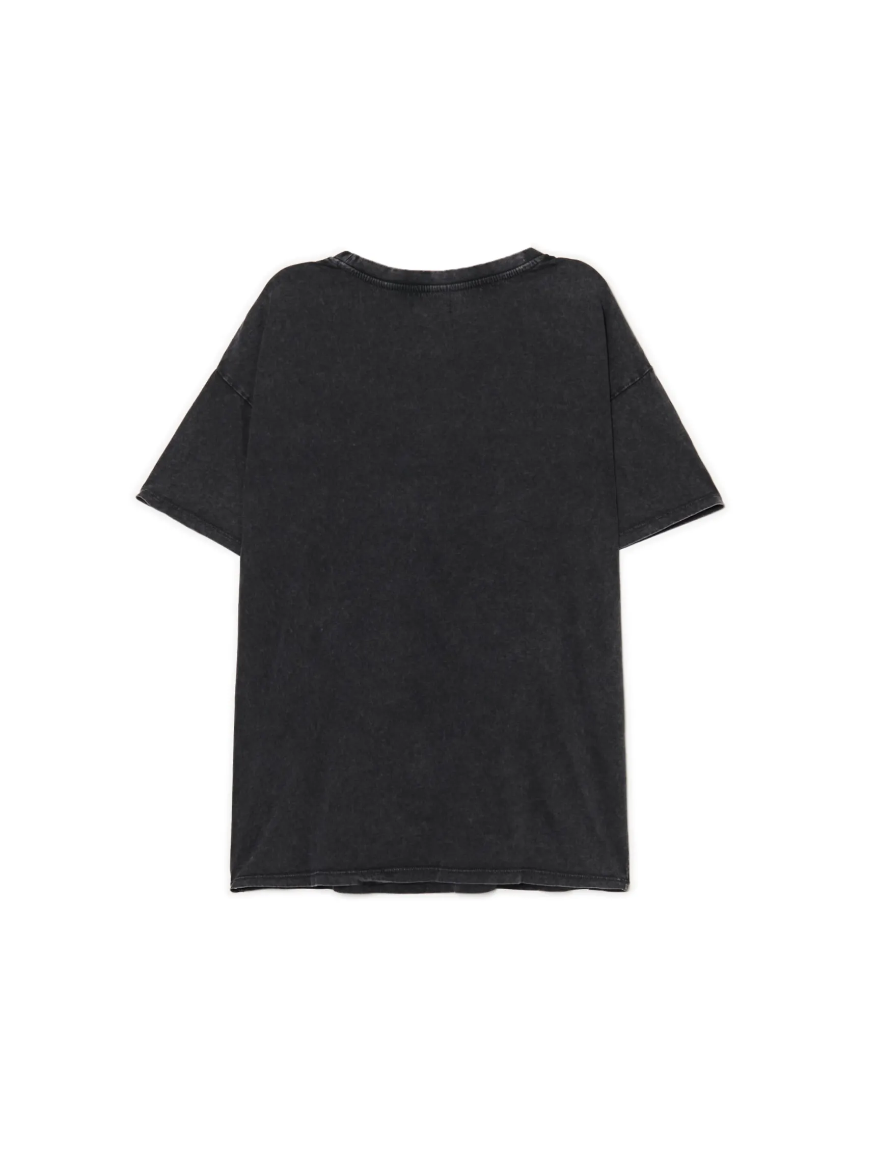 Fashion Cropp Koszulka oversize z motywem wiśni szary